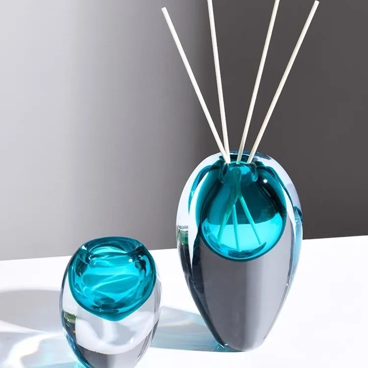Handcrafted Solid Glass Orb Bud Vase with Sculptural Hollow Core Stornfield