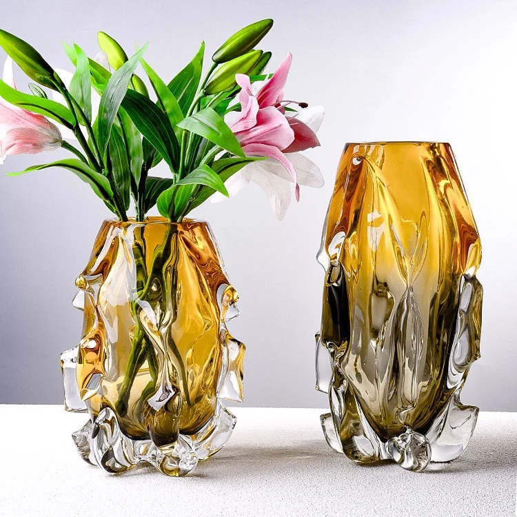Handcrafted Sculptural Melted-Edge Thick-Glass Centrepiece Vase Stornfield