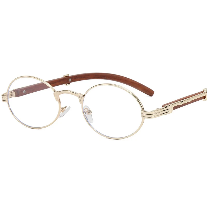 Dame rund designer solbrille med innovativ metallramme Luvikno