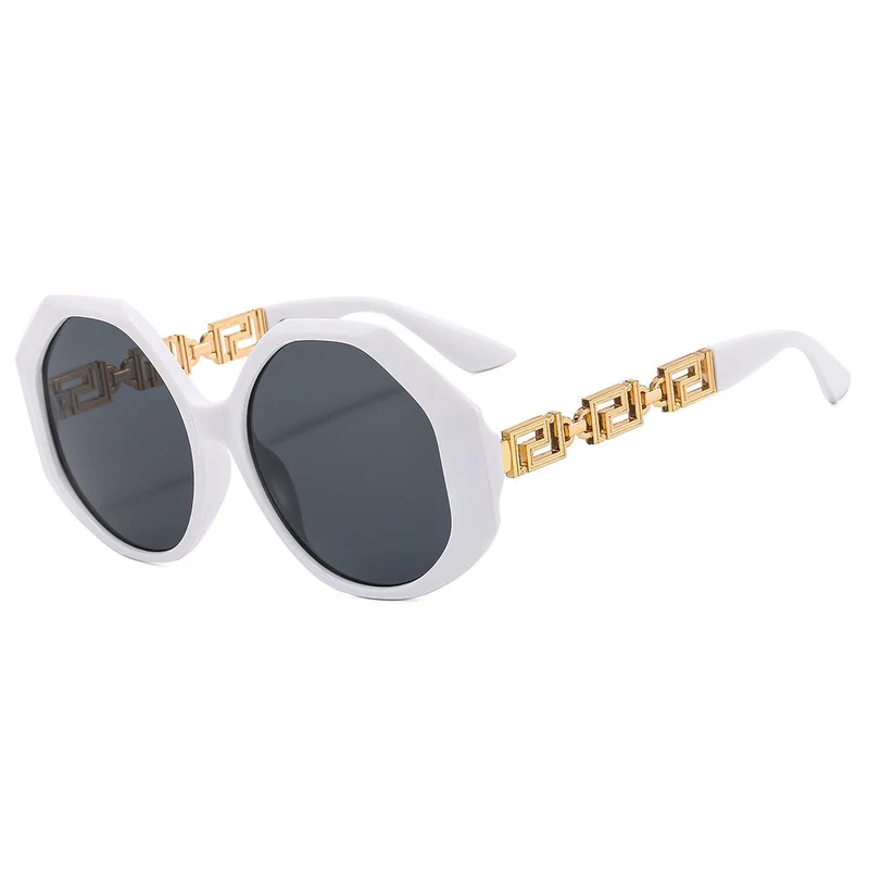 Dame oversized solbrille med iøynefallende oktagonal design Luvikno
