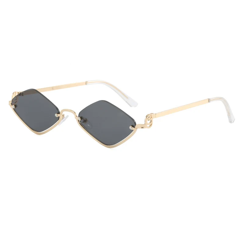 Dame mote kvadratisk solbrille med luksuriøs metallramme Luvikno