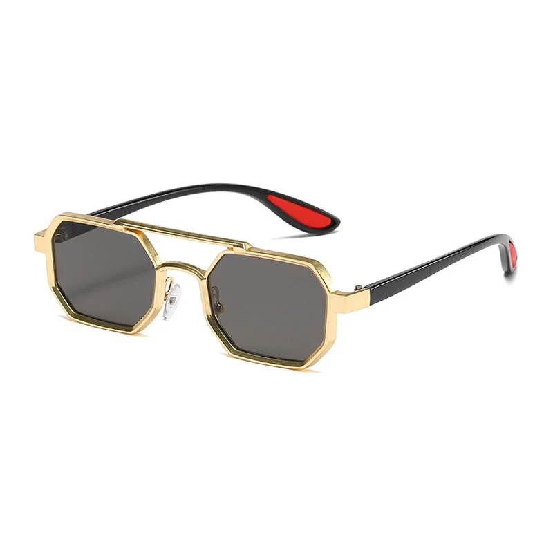 Damer moteriktig designer-solbrille med eksklusiv åttkantet ramme Luvikno