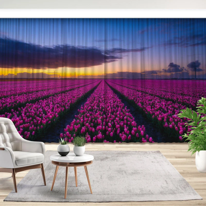 Fotovorhang "Lila Tulpenfeld"