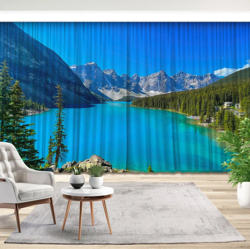 Fotovorhang "See mit Bergausblick"