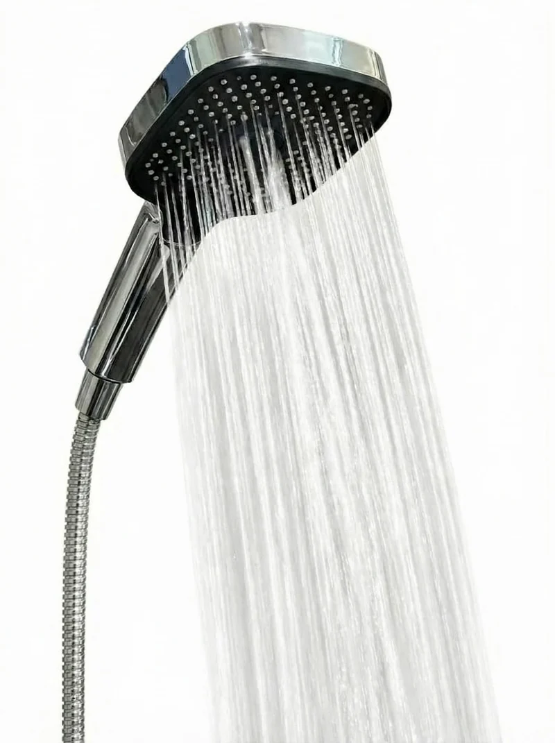 Sistema Doccia Garvee con Doccia a Soffione Set con Soffione da 250mm, Doccia a Mano 3+1 Funzioni, Acciaio Inox Cromato, Mensola Integrata, Asta Doccia Regolabile, Bagno Moderno