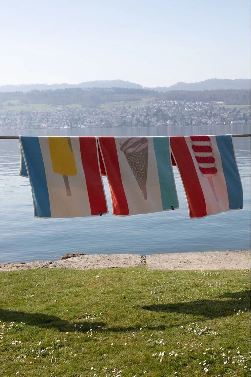 Cotton Beach Towel or Mini Blanket "Cornetto" by Michele Rondelli