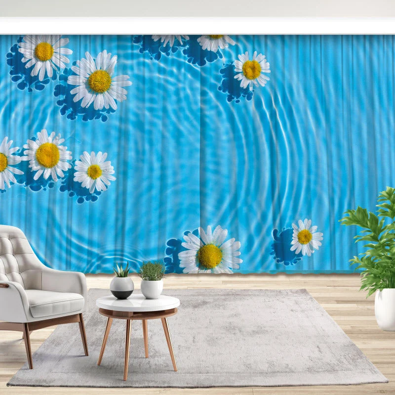 Fotovorhang "Gänseblümchen auf dem Wasser"