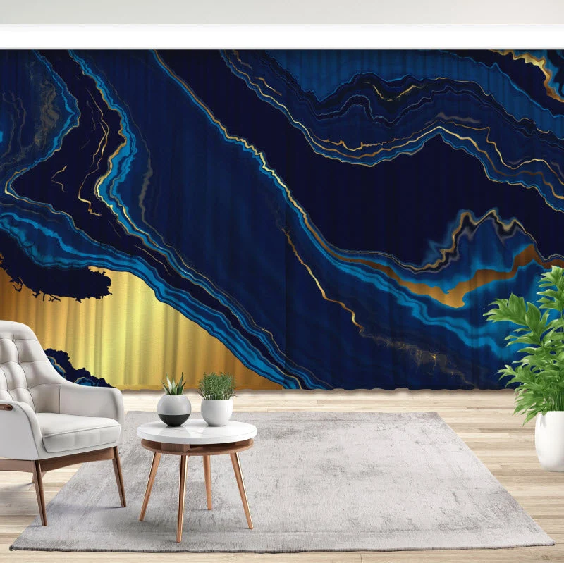 Fotovorhang "Marmor Blau"