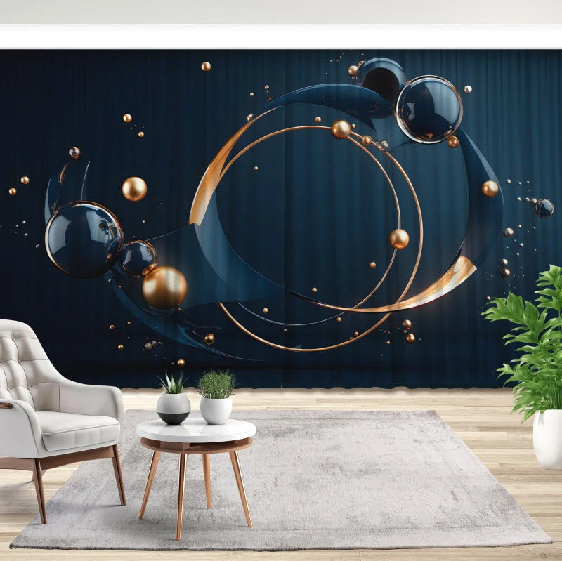 Fotovorhang "Fliegende Geometrieformen"