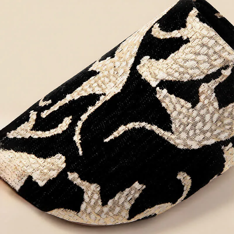 Jacquard-Hausschuhe mit Tiermuster und geschlossener Zehenpartie