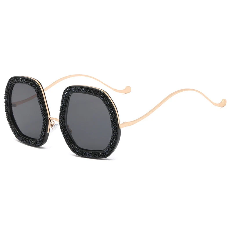 Damer ekstravagant solbrille med glitrende ramme Luvikno