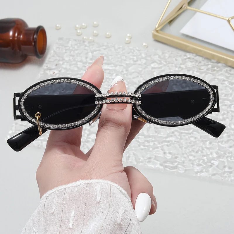 Damer ekstravagant moderne solbriller med rhinestones ramme Luvikno