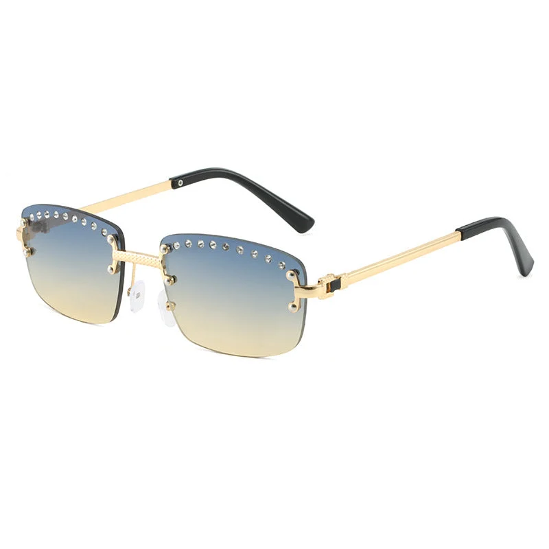 Dame elegant solbrille med glitrende krystallakenter Luvikno