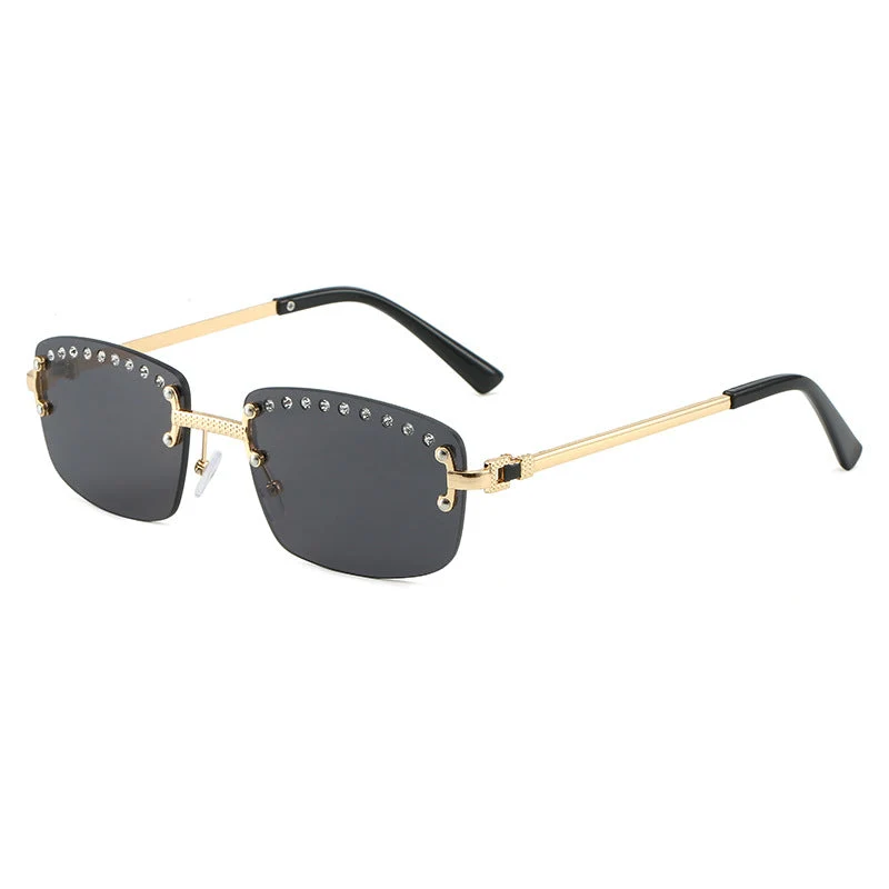 Dame elegant solbrille med glitrende krystallakenter Luvikno