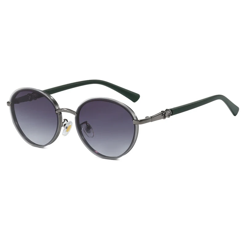 Dame elegant rund solbrille med speilende effekt Luvikno