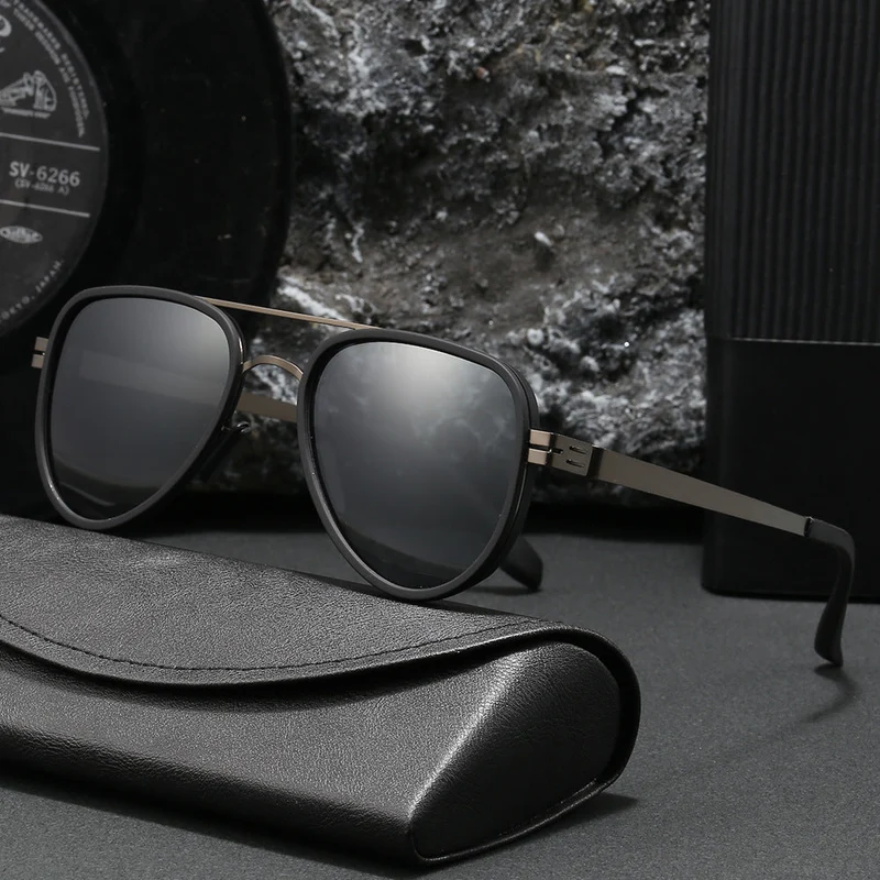 Dame Aviator-solbriller med robust metallramme og polariserte linser Luvikno
