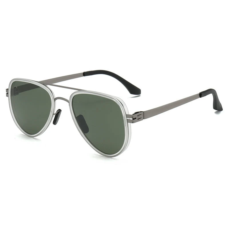 Dame Aviator-solbriller med robust metallramme og polariserte linser Luvikno