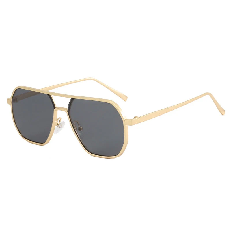 Dame trendy solbrille med moderne geometrisk ramme Luvikno