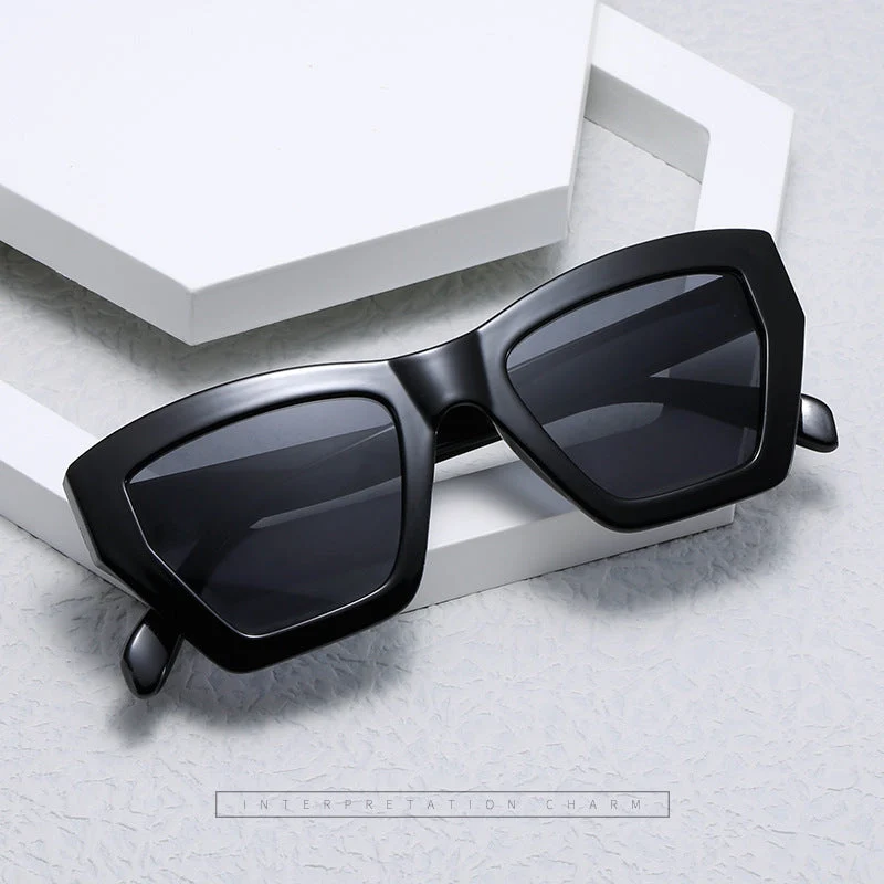 Damer trendy solbriller i moderne geometrisk design Luvikno