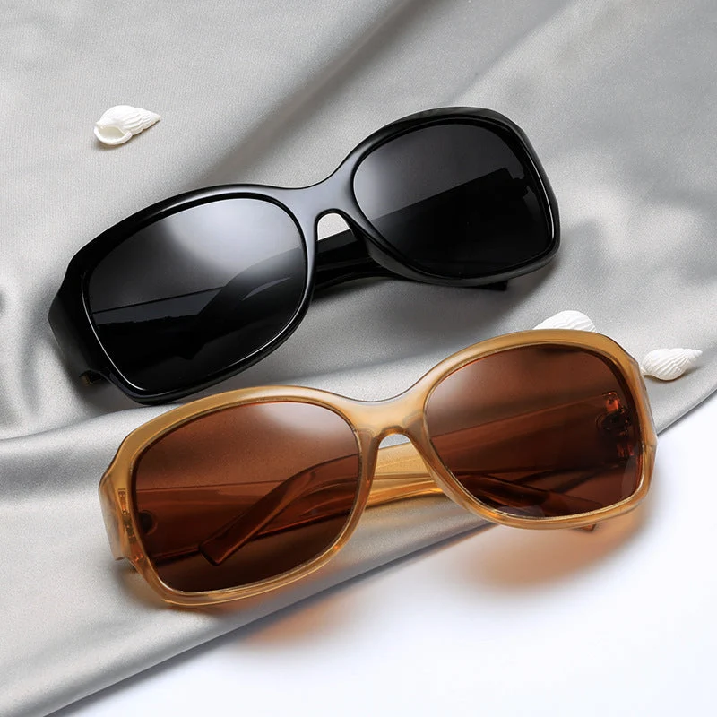 Dame stilfull oversized solbrille med elegant mønster Luvikno