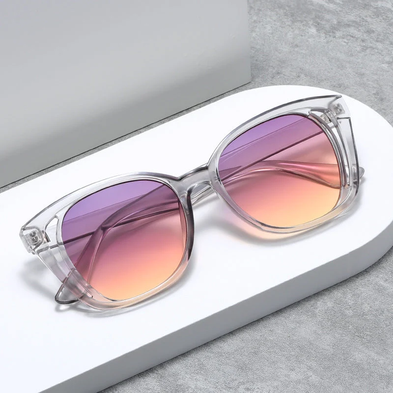 Dame stilige Cat-Eye solbriller med robust ramme Luvikno