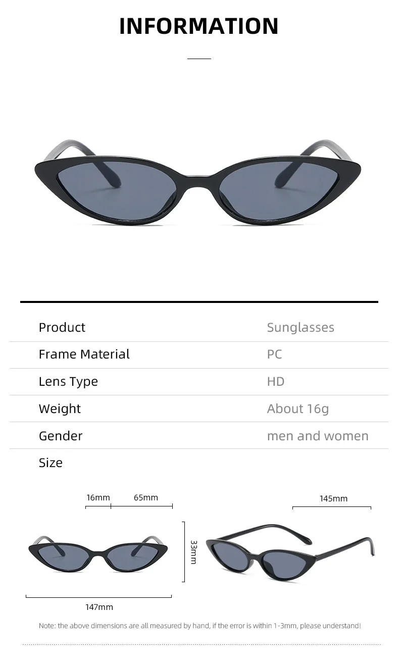 Dame stilige Cat-Eye solbriller Luvikno