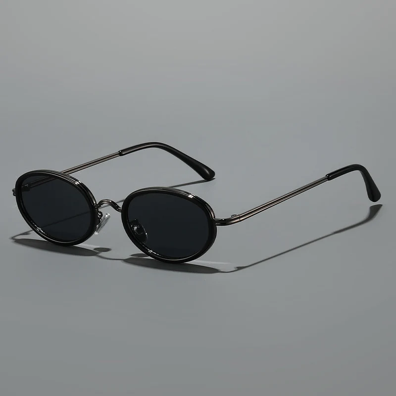 Dame moteriktig solbrille med høy kvalitet ramme og runde glass Luvikno