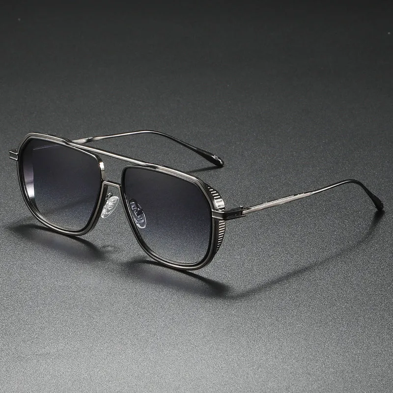 Dame Elegant solbrille med kantet metallramme Luvikno