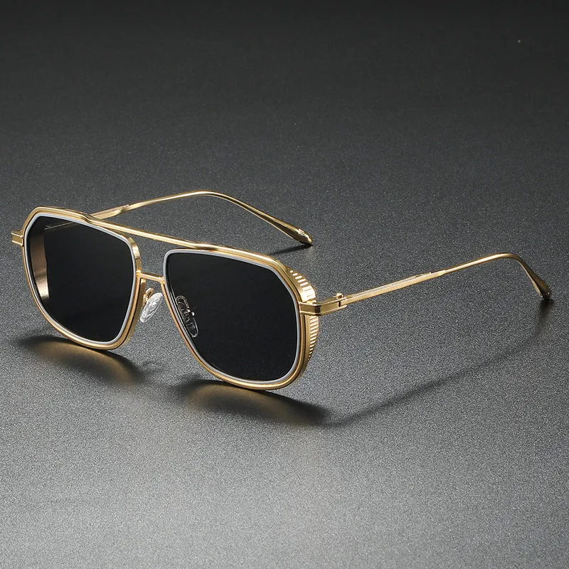 Dame Elegant solbrille med kantet metallramme Luvikno