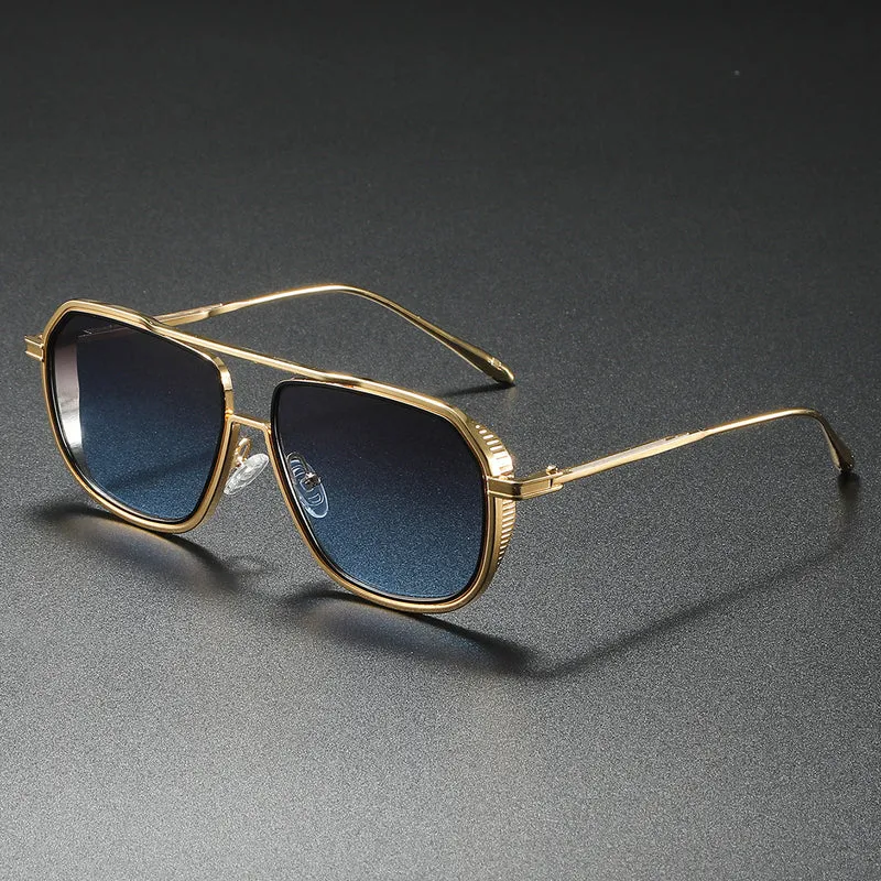 Dame Elegant solbrille med kantet metallramme Luvikno