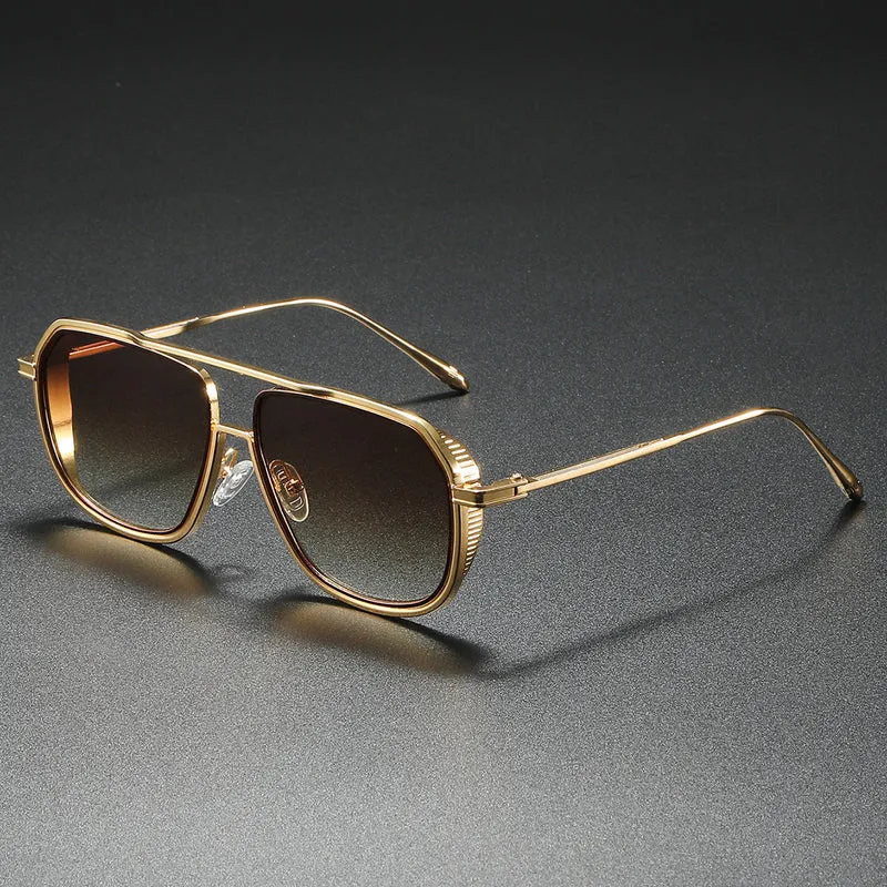Dame Elegant solbrille med kantet metallramme Luvikno