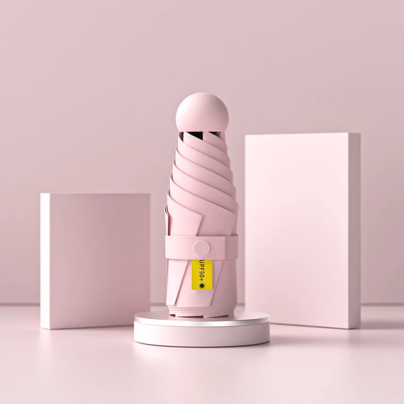 Kvinnenes UV-beskyttende sammenleggbare paraply med innovativ mekanisme Luvikno