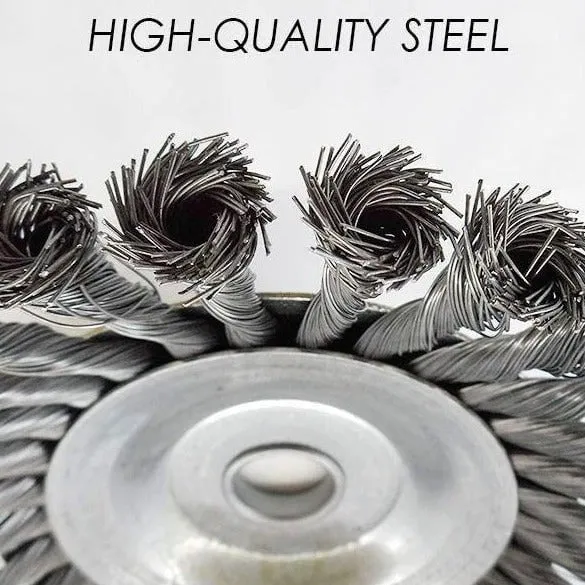 SteelTwist Ugressbørste – 360° Trimmerblad av Flettet Stål (15 cm) | Luvikno