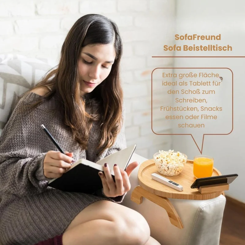 SofaNest Armlekkebord Tre Sofa Sidebord Med Telefonholder | Luvikno