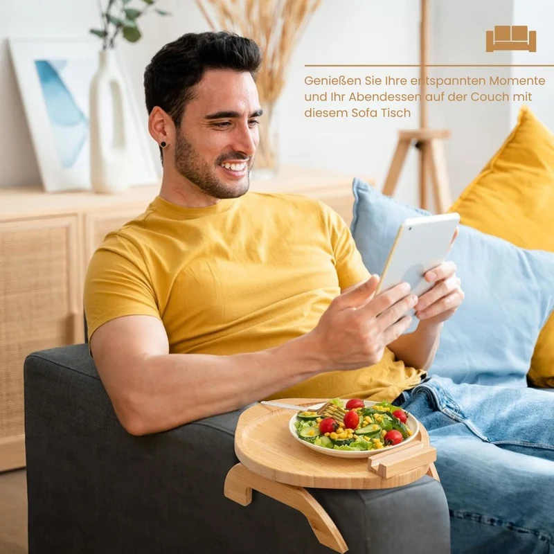 SofaNest Armlekkebord Tre Sofa Sidebord Med Telefonholder | Luvikno