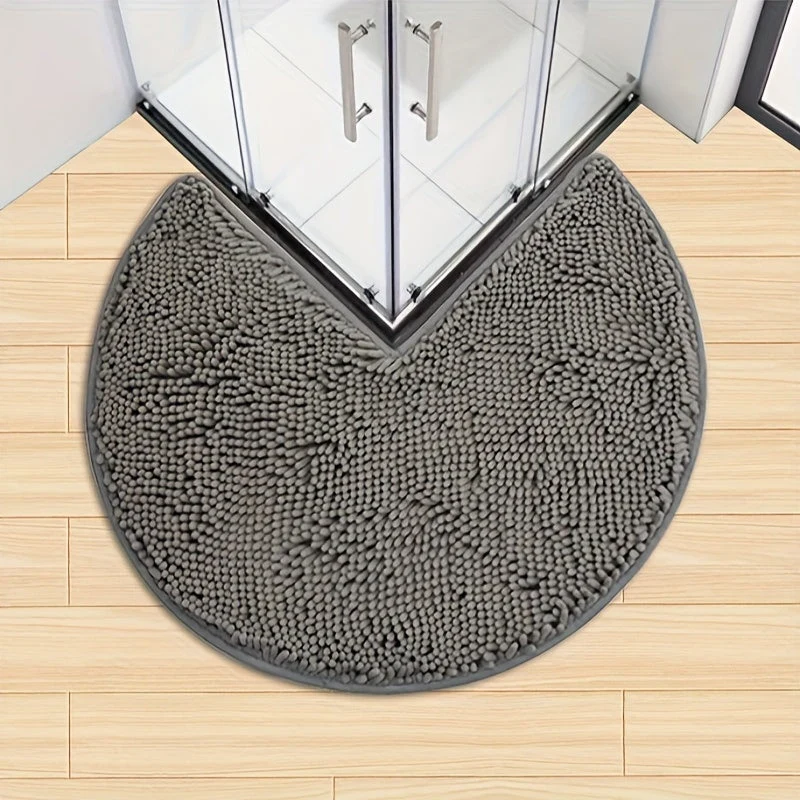 Rund LuxeChen Badmat Ultra-Myk Chenille – Antiskli & Hur tørk | Luvikno