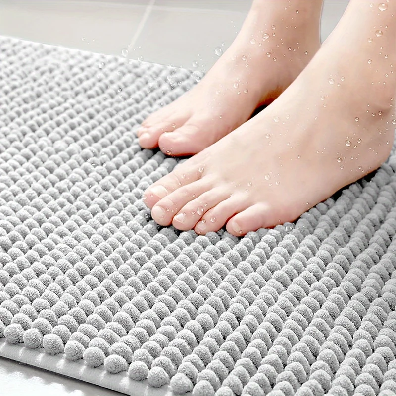 Rund LuxeChen Badmat Ultra-Myk Chenille – Antiskli & Hur tørk | Luvikno