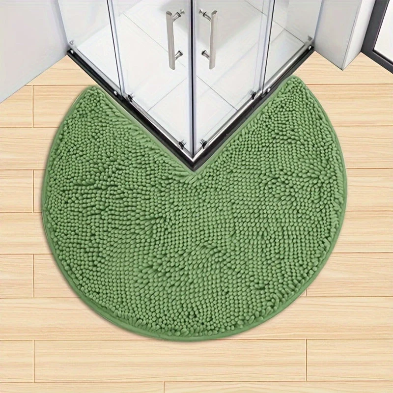 Rund LuxeChen Badmat Ultra-Myk Chenille – Antiskli & Hur tørk | Luvikno