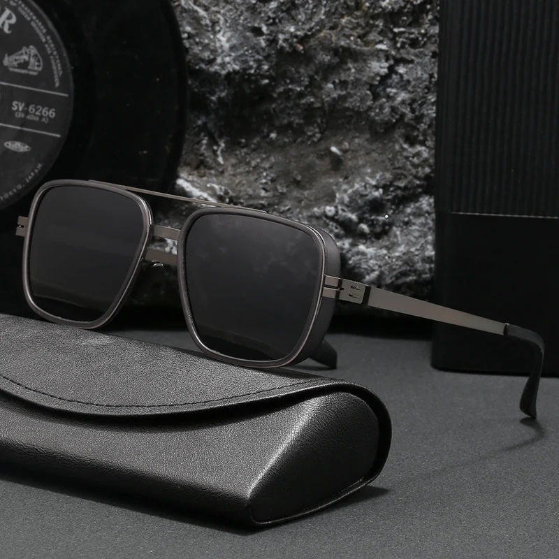 Herre premium solbrille i moderne kvadratisk design Luvikno