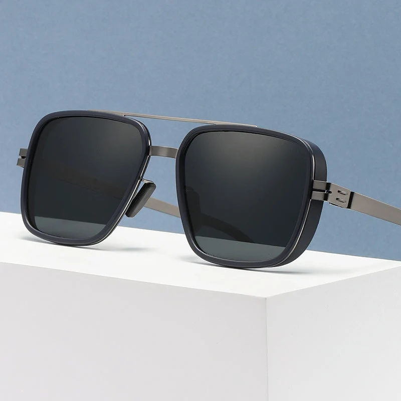 Herre premium solbrille i moderne kvadratisk design Luvikno