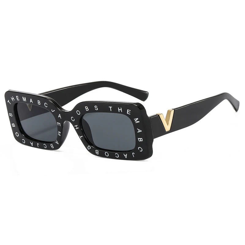 Dame Stilig oversized solbrille med unikt ramme Luvikno