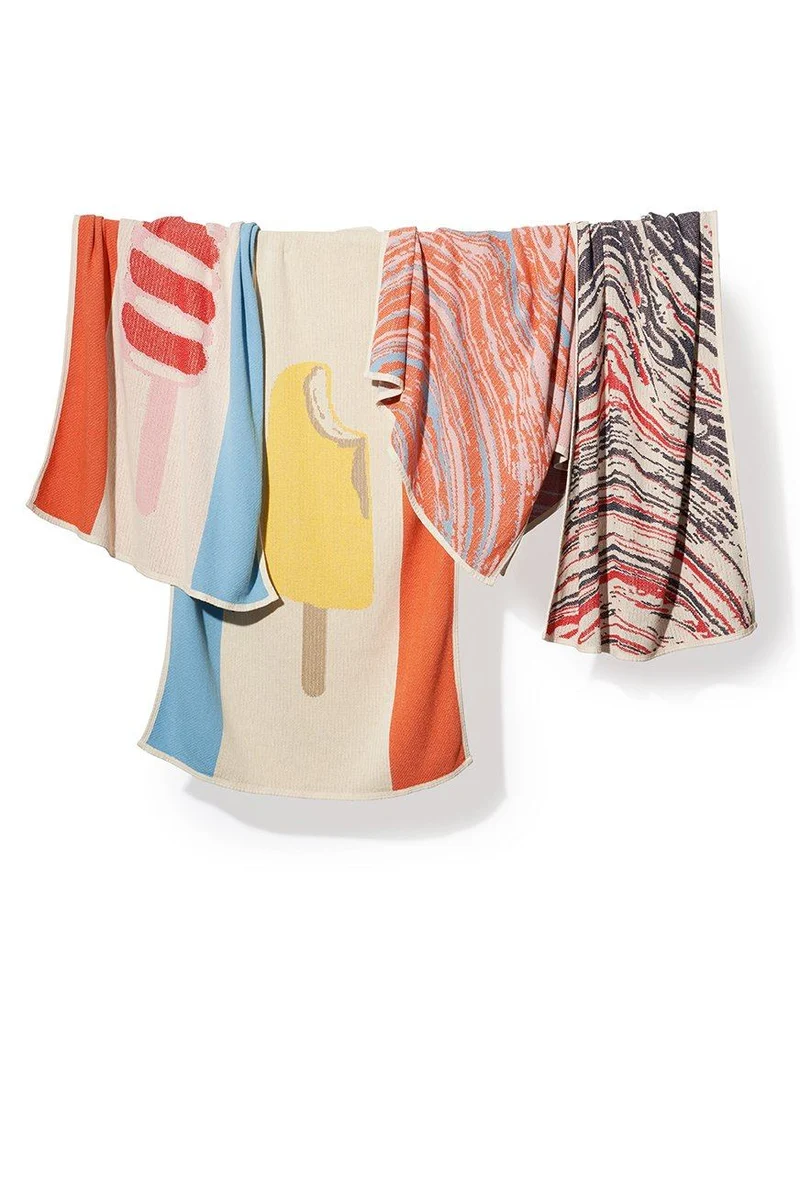 Cotton Beach Towel or Mini Blanket "Gelato" by Michele Rondelli