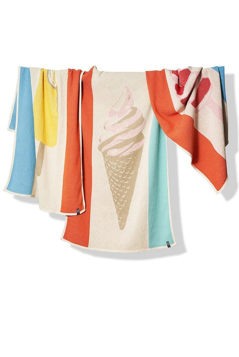 Cotton Beach Towel or Mini Blanket "Gelato" by Michele Rondelli