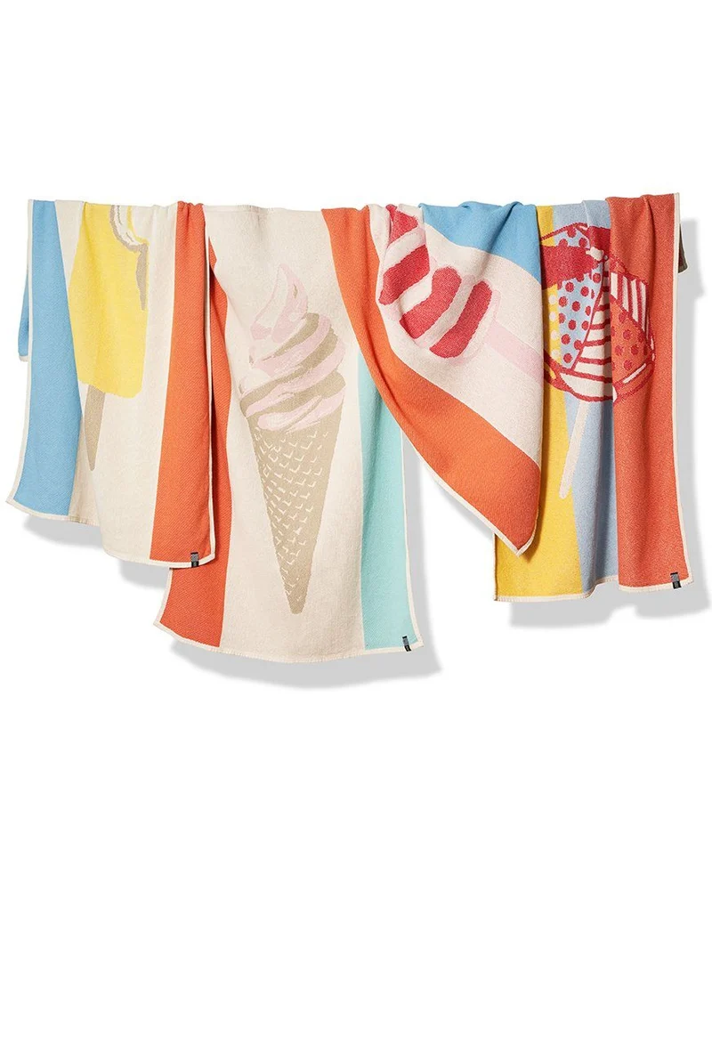 Cotton Beach Towel or Mini Blanket "Gelato" by Michele Rondelli