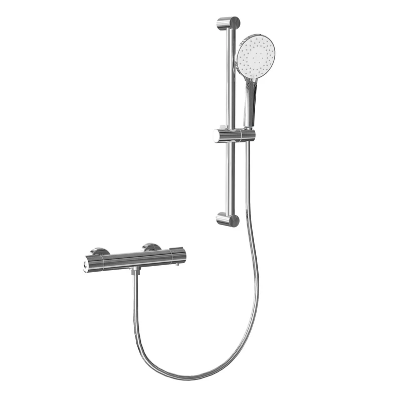 Garvee Miscelatore Termostatico Anti-Scaldo con Doccia Fissa 250 mm in Acciaio Inox 304, Cromato, per Bagno Combinato, Include Tubo 1,5 m