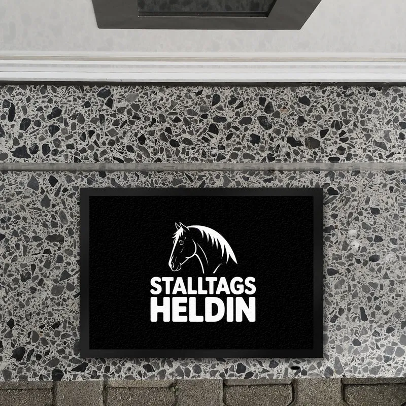 Pferdesilhouette Stalltags Heldin Fußmatte in 35x50 cm für Reiterinnen