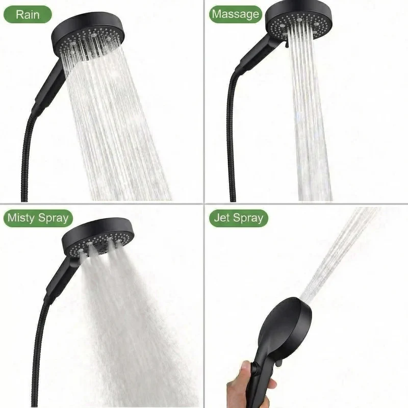 Sistema Doccia Garvee con Doccia a Pioggia Set Testa Doccia 250mm Acciaio Inox Cromo con Mensola Integrata Regolabile in Altezza Design Moderno per Bagno
