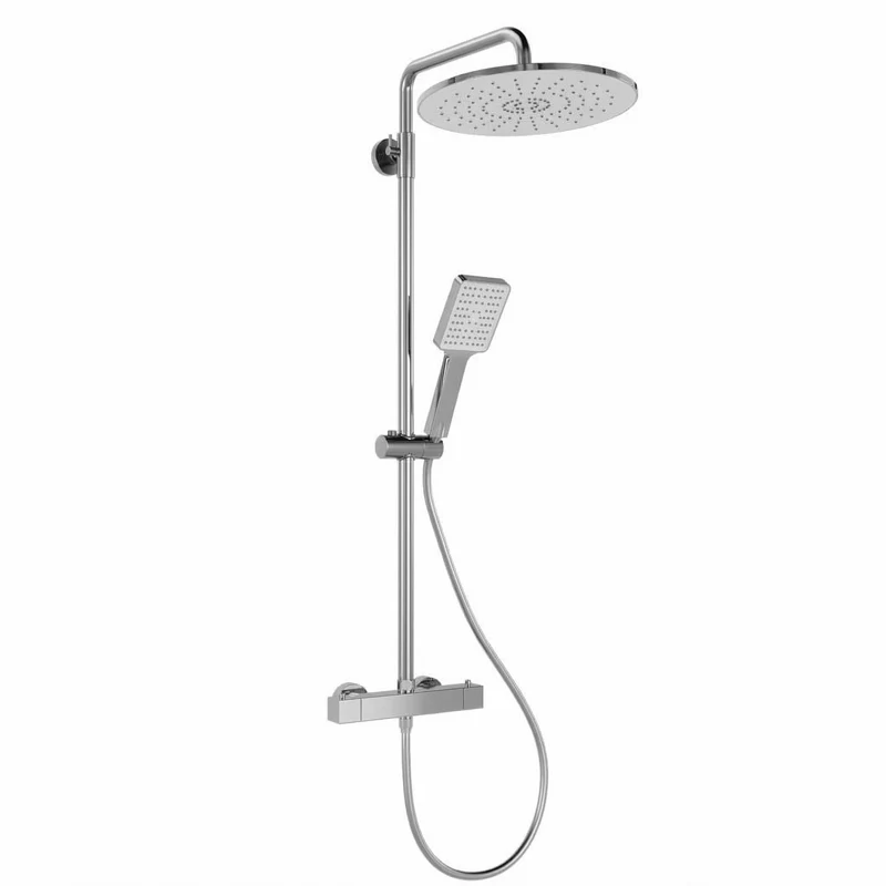 Garvee Struttura Alternativa Doccia Moderna con Miscelatore Termostatico Set Completo per Bagno, Installazione Facile, Cromato, Regolabile 360°