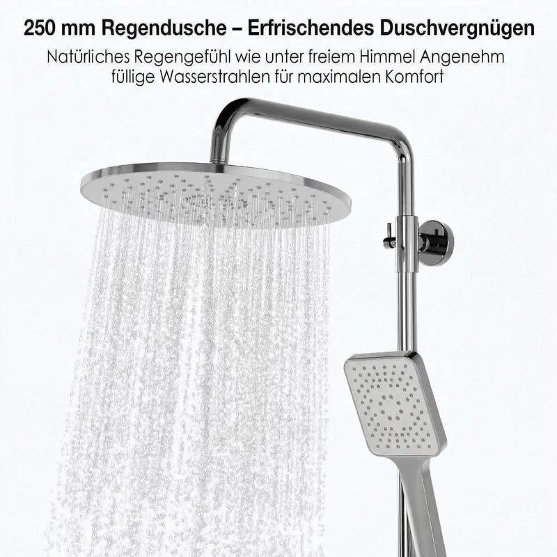 Garvee Struttura Alternativa Doccia Moderna con Miscelatore Termostatico Set Completo per Bagno, Installazione Facile, Cromato, Regolabile 360°