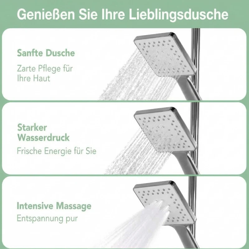 Garvee Struttura Alternativa Doccia Moderna con Miscelatore Termostatico Set Completo per Bagno, Installazione Facile, Cromato, Regolabile 360°
